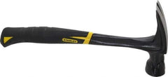 Stanley - 1 Lb Head, Straight Rip Claw Nail Hammer - 13-1/2" OAL, Forged Steel Head, 1-3/16" Face Diam, Smooth Face, Steel Handle with Grip - Industrial Tool & Supply