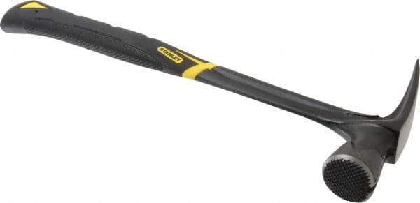 Stanley - 1-3/4 Lb Head, Straight Rip Claw Framing Hammer - 16" OAL, Forged Steel Head, 1-3/8" Face Diam, Checkered Face, Steel Handle with Grip - Industrial Tool & Supply