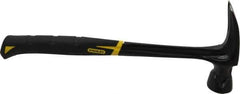 Stanley - 1-3/8 Lb Head, Straight Rip Claw Framing Hammer - 16" OAL, Forged Steel Head, 1-5/16" Face Diam, Smooth Face, Steel Handle with Grip - Industrial Tool & Supply