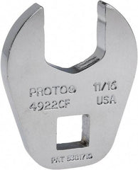 Proto - 11/16" 3/8" Drive Chrome Open End Crowfoot Wrench - 1.54" Head Diam x 1/4" Head Thickness - Industrial Tool & Supply