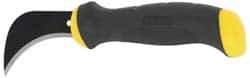 Stanley - Fixed Linoleum Knife - 3" Blade, Yellow & Black Bi-Material Rubber Grip Handle, 1 Blade Included - Industrial Tool & Supply