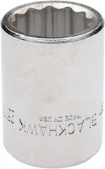 Blackhawk by Proto - 3/4" Drive, Standard Hand Socket - 12 Points, 2" OAL, Alloy Steel, Black Finish - Industrial Tool & Supply