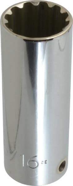 Proto - 1/2" Drive, 15/16" Socket, Spline Socket - 12 Points, 3-3/8" OAL - Industrial Tool & Supply