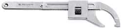 Facom - 1-3/16" to 7-7/8" Capacity, Satin Chrome Finish, Adjustable Hook Spanner Wrench - 14-3/8" OAL, 9/32" Hook Pin Height - Industrial Tool & Supply