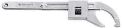 Facom - 1-3/16" to 7-7/8" Capacity, Satin Chrome Finish, Adjustable Hook Spanner Wrench - 14-3/8" OAL, 9/32" Hook Pin Height - Industrial Tool & Supply
