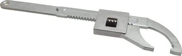 Facom - 25/32" to 3-15/16" Capacity, Satin Chrome Finish, Adjustable Hook Spanner Wrench - 8-15/32" OAL, 13/64" Hook Pin Height - Industrial Tool & Supply