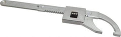 Facom - 25/32" to 3-15/16" Capacity, Satin Chrome Finish, Adjustable Hook Spanner Wrench - 8-15/32" OAL, 13/64" Hook Pin Height - Industrial Tool & Supply