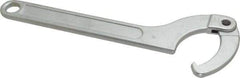 Facom - 3-5/32" to 4-23/32" Capacity, Satin Chrome Finish, Adjustable Hook Spanner Wrench - 13-37/64" OAL, 7/32" Hook Pin Height - Industrial Tool & Supply