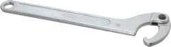 Facom - 1-31/32" to 3-5/32" Capacity, Satin Chrome Finish, Adjustable Hook Spanner Wrench - 11-1/32" OAL, 13/64" Hook Pin Height - Industrial Tool & Supply