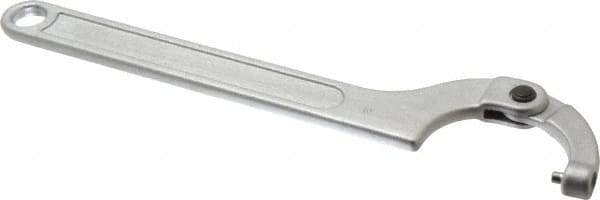 Facom - 1-31/32" to 3-5/32" Capacity, Satin Chrome Finish, Adjustable Pin Spanner Wrench - 11-1/32" OAL, 5mm Hook Pin Height - Industrial Tool & Supply