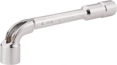 Facom - 1/2", 6 Point, Satin Chrome Coated, 90 ° Offset Socket Wrench - 152mm OAL, 19.5mm Head Thickness - Industrial Tool & Supply