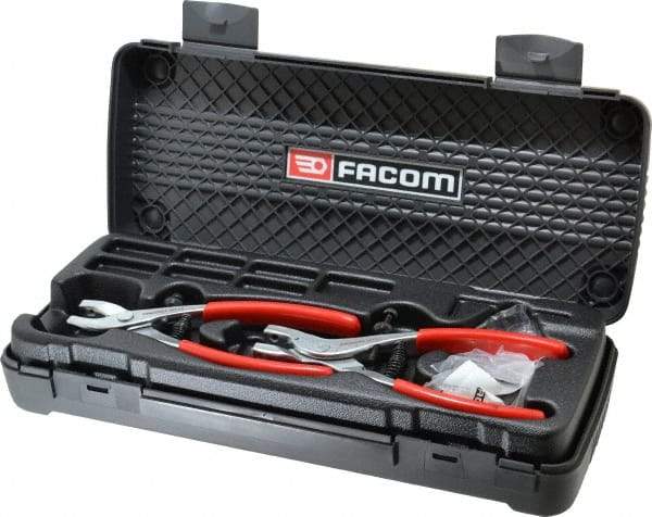 Facom - 21 Piece, Convertible Retaining Ring Pliers Set - 13-3/16" OAL, Comes in Plastic Case - Industrial Tool & Supply