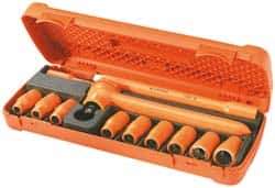 Facom - 12 Piece 1/2" Drive Socket Set - 12 Points, 8mm to 19mm Range, Metric Measurement Standard - Industrial Tool & Supply