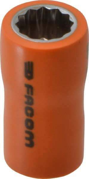 Facom - 3/8" Drive, Standard Hand Socket - 12 Points, 1-13/16" OAL, Alloy Steel - Industrial Tool & Supply