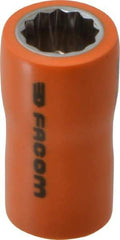 Facom - 3/8" Drive, Standard Hand Socket - 12 Points, 1-13/16" OAL, Alloy Steel - Industrial Tool & Supply