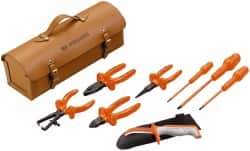 Facom - 8 Piece Insulated Tool Set - Comes with Leather Case - Industrial Tool & Supply