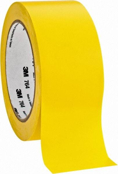 3M - Yellow Solid Color Vinyl Tape - 2" Wide x 108' Long x 0.005" Thick, General Traffic - Industrial Tool & Supply