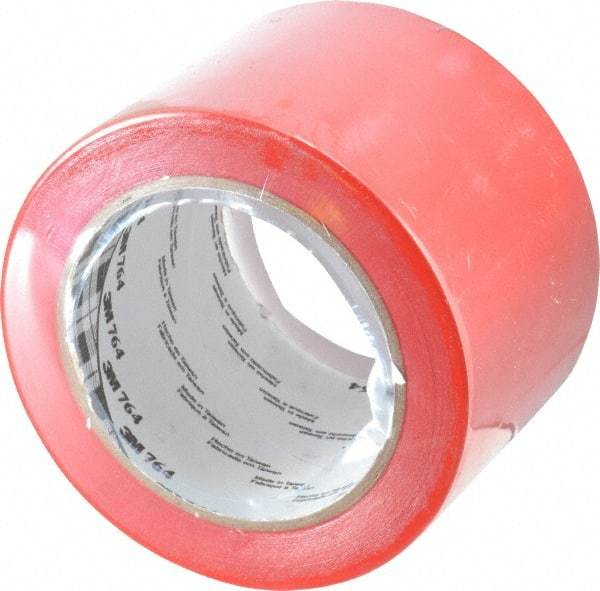 3M - Red Solid Color Vinyl Tape - 3" Wide x 108' Long x 0.005" Thick, General Traffic - Industrial Tool & Supply