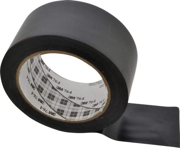 3M - Black Solid Color Vinyl Tape - 2" Wide x 108' Long x 0.005" Thick, General Traffic - Industrial Tool & Supply
