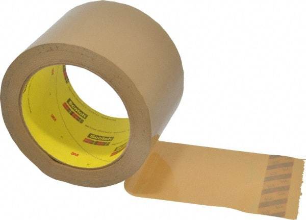 3M - 3" x 55 Yd Natural (Color) Rubber Adhesive Sealing Tape - Polypropylene Film Backing, 3.1 mil Thick, 70 Lb Tensile Strength, Series 375 - Industrial Tool & Supply