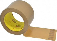 3M - 3" x 55 Yd Natural (Color) Rubber Adhesive Sealing Tape - Polypropylene Film Backing, 3.1 mil Thick, 70 Lb Tensile Strength, Series 375 - Industrial Tool & Supply
