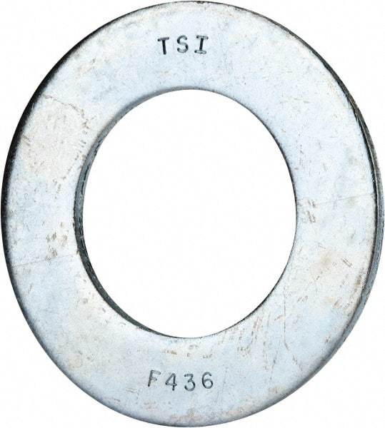 Value Collection - 2" Screw, Grade 8 Alloy Steel SAE Flat Washer - 2-1/8" ID x 3-3/4" OD, 0.196" Thick, Zinc-Plated Finish - Industrial Tool & Supply