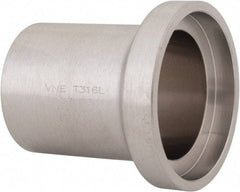 VNE - 1-1/2", E-Line Style, Sanitary Stainless Steel Pipe Long Welding Ferrule - Female Connection, Grade 316L - Industrial Tool & Supply