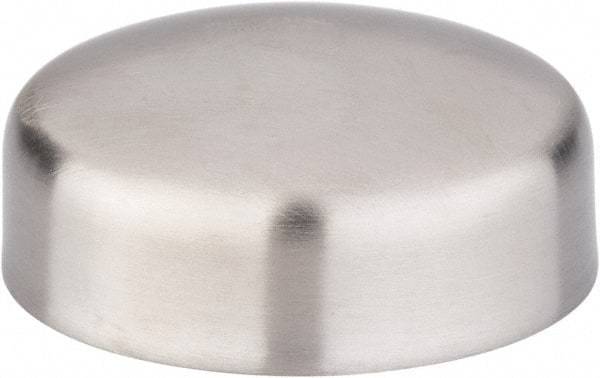 VNE - 2-1/2", Weld Style, Sanitary Stainless Steel Pipe End Cap - Butt Weld Connection, Grade 316L - Industrial Tool & Supply