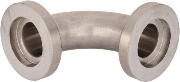 VNE - 1", E-Line Style, Sanitary Stainless Steel Pipe 90° Elbow - Female x Female Connection, Grade 304 - Industrial Tool & Supply