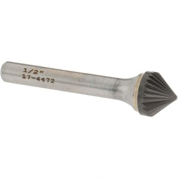 OSG - 1/2" Head Diam, 1/4" Shank Diam, 24 Flute 82° Solid Carbide Countersink - Industrial Tool & Supply