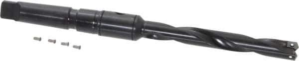 Allied Machine and Engineering - Series 1, 45/64 to 15/16" Diam, 3MT Taper Shank, Helical Flute Spade Drill - 4-3/4" Max Depth, 7-39/64" Body Length, 11-5/32" OAL, Intermediate Length, Through Coolant - Industrial Tool & Supply