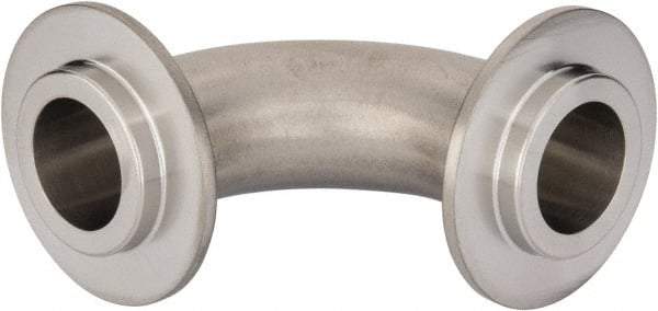 VNE - 1", E-Line Style, Sanitary Stainless Steel Pipe 90° Elbow - Male x Male Connection, Grade 304 - Industrial Tool & Supply