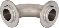 VNE - 1", E-Line Style, Sanitary Stainless Steel Pipe 90° Elbow - Male x Male Connection, Grade 304 - Industrial Tool & Supply
