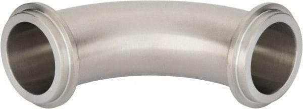 VNE - 1-1/2", E-Line Style, Sanitary Stainless Steel Pipe 90° Elbow - Male x Male Connection, Grade 304 - Industrial Tool & Supply