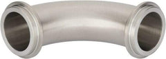 VNE - 1-1/2", E-Line Style, Sanitary Stainless Steel Pipe 90° Elbow - Male x Male Connection, Grade 304 - Industrial Tool & Supply