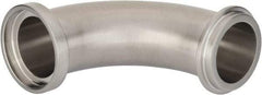 VNE - 1-1/2", E-Line Style, Sanitary Stainless Steel Pipe 90° Elbow - Male x Female Connection, Grade 304 - Industrial Tool & Supply
