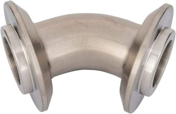 VNE - 1", E-Line Style, Sanitary Stainless Steel Pipe 45° Elbow - Male x Male Connection, Grade 304 - Industrial Tool & Supply