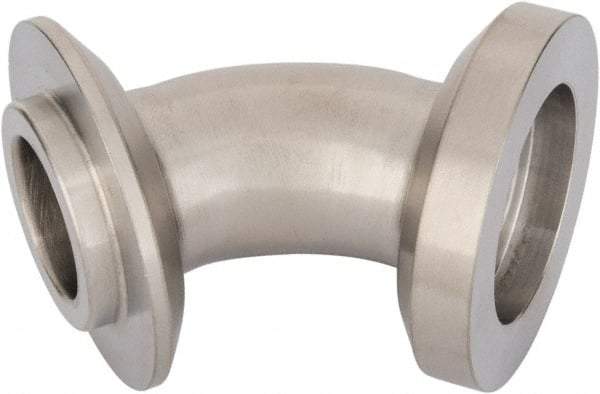 VNE - 1", E-Line Style, Sanitary Stainless Steel Pipe 45° Elbow - Male x Female Connection, Grade 304 - Industrial Tool & Supply