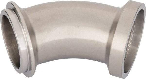 VNE - 2", E-Line Style, Sanitary Stainless Steel Pipe 45° Elbow - Male x Female Connection, Grade 304 - Industrial Tool & Supply