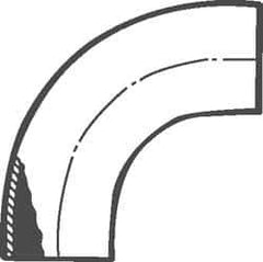 VNE - 1", Unpolished Style, Sanitary Stainless Steel Pipe 90° Elbow - Butt Weld x Butt Weld Connection, Grade 316L - Industrial Tool & Supply
