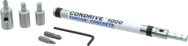 Buildex - Steel Drill Sleeve Assembly - For Use with Installation of Tapcon Hex Head & Phillips Flat Head Anchors up to 3-3/4" Long - Industrial Tool & Supply