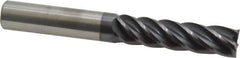 Accupro - 1/2", 2" LOC, 1/2" Shank Diam, 4" OAL, 5 Flute, Solid Carbide Square End Mill - Single End, AlTiN Finish, Spiral Flute, Variable° Helix, Centercutting, Right Hand Cut, Right Hand Flute - Industrial Tool & Supply