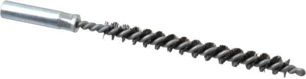 Value Collection - 1/4" Diam Helical Steel Tube Brush - 0.006" Filament Diam, 2-3/8" Brush Length, 4" OAL, 3/16-24 Female Shank - Industrial Tool & Supply