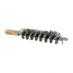 Value Collection - 1" Diam Helical Steel Tube Brush - 0.012" Filament Diam, 4-1/4" Brush Length, 7-1/2" OAL, 1/2-12 Male Shank - Industrial Tool & Supply