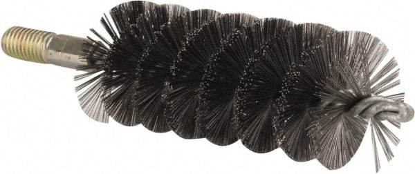 Value Collection - 1-3/4" Diam Helical Steel Tube Brush - 0.012" Filament Diam, 4-1/4" Brush Length, 7-1/2" OAL, 1/2-12 Male Shank - Industrial Tool & Supply