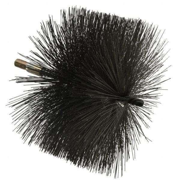 Value Collection - 8" Diam Helical Steel Tube Brush - 0.02" Filament Diam, 4-1/4" Brush Length, 7-1/2" OAL, 1/2-12 Male Shank - Industrial Tool & Supply