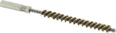 Value Collection - 1/4" Diam Helical Brass Tube Brush - 0.005" Filament Diam, 2-3/8" Brush Length, 4" OAL, 3/16-24 Female Shank - Industrial Tool & Supply