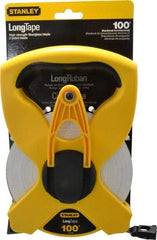 Stanley - 100' x 1/2" Tape Measure - 1/8" & 1/100 & 1/10' Graduation, Engineer Scale Graduation Style, Yellow/Black Case - Industrial Tool & Supply