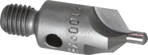 Made in USA - 1-1/8" OAL, 3/8" Head Diam, 3 Flute, 100° Incl Angle, Integral Pilot, Adjustable Stop Countersink - Industrial Tool & Supply