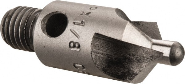 Made in USA - 1-1/8" OAL, 3/8" Head Diam, 3 Flute, 100° Incl Angle, Integral Pilot, Adjustable Stop Countersink - Industrial Tool & Supply